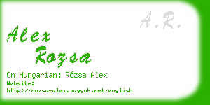alex rozsa business card